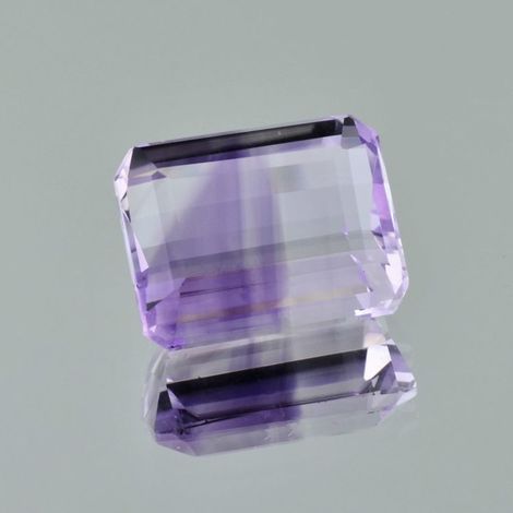 Bicolor-Quarz octagon farblos+violett 18,47 ct