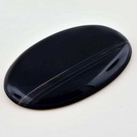 Onyx cabochon oval black 106.92 ct