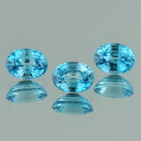 Zircon trio oval blue 8.41 ct
