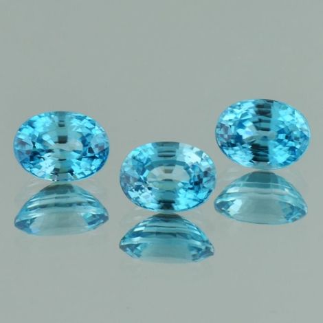 Zirkon Trio, Oval facettiert (8,41 ct.) aus Kambodscha (Ratanakiri)