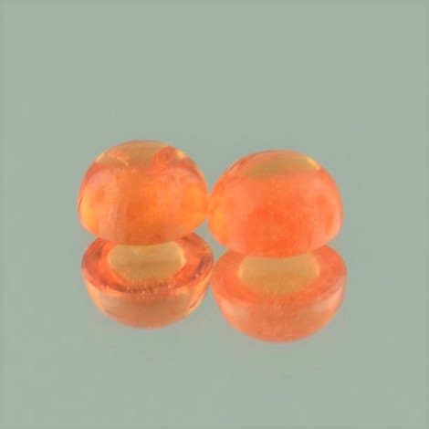 Mandarin-Granat Pair Cabochons round orange 5.87 ct.