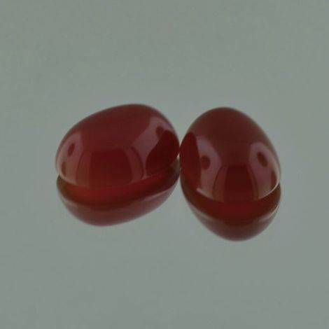 Carnelian Pair cabochon oval reddish brown 16.45 ct