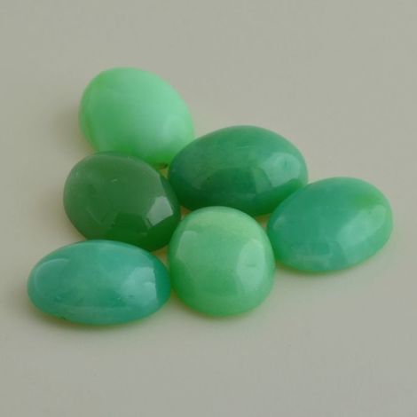 Chrysoprase Lot Cabochons oval green 60.59 ct