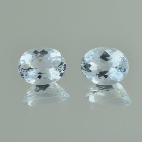 Aquamarine Pair oval very light blue 6.76 ct Aquamarine Pair oval very light blue 6.76 ct