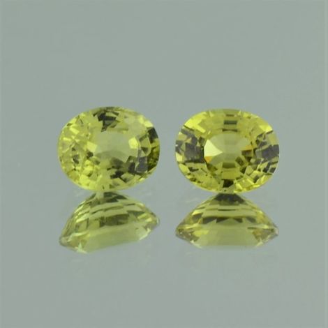 Mali Granat Duo oval grünlich gelb 3,99 ct