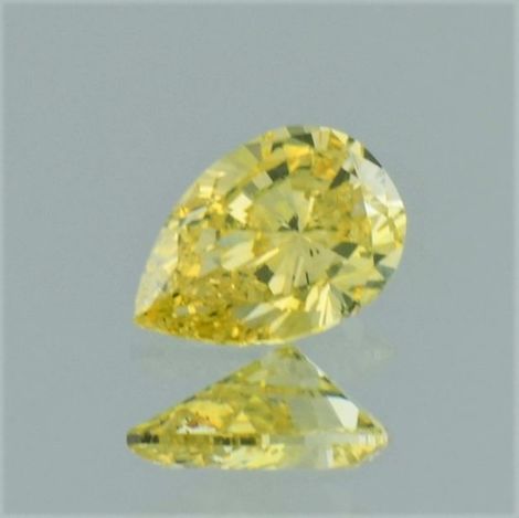 Fancy Diamond pear intensiv greenish yellow 0.61 ct