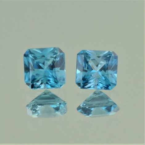Zircon Pair octagon-princess blue 2.97 ct
