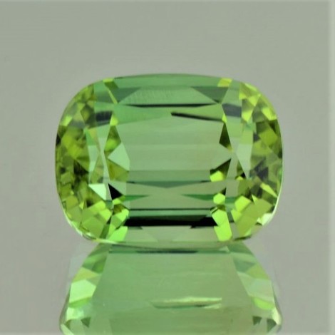 Tourmaline cushion yellowish green 21.82 ct