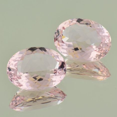 Morganite Pair oval pink 25.32 ct.