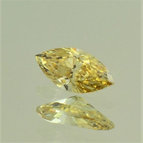 Farbdiamant Navette brillantiert bräunlich gelb vs2 0,61 ct