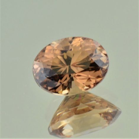 Zircon oval yellow brown untreated 5.94 ct