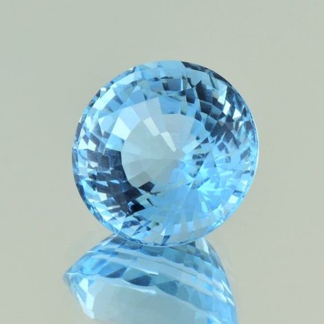 Aquamarine round light blue unheated 17.55 ct