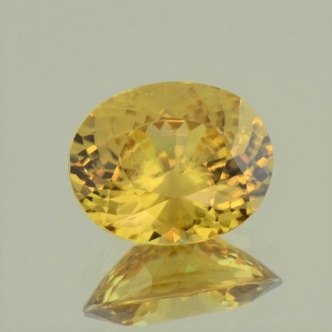 Zircon oval yellow 10.60 ct.