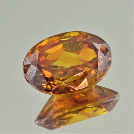Sphalerite oval yellow orange 47.73 ct
