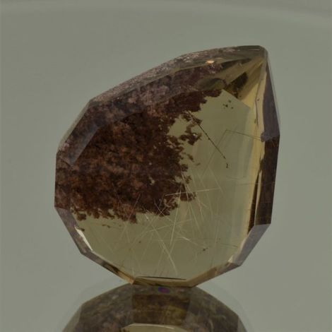 Lodolith-Rauchquarz, Tropfen facettiert (84,22 ct.) aus Brasilien