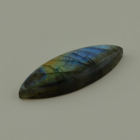 Labradorite cabochon marquise bluish  green 50.14 ct