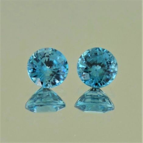 Zirkon Duo rund blau 4,41 ct.