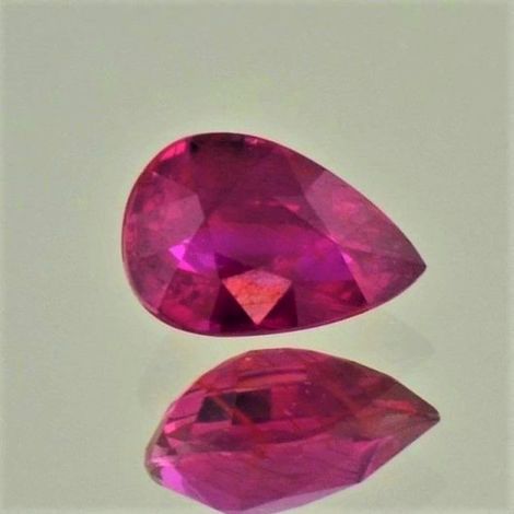 Ruby pear intense red unheated 2.02 ct