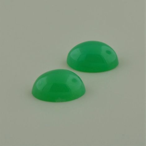 Chrysoprase Pair Cabochons oval green 11.75 ct