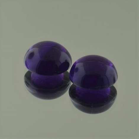 Amethyst Pair Cabochons round violet 24.36 ct