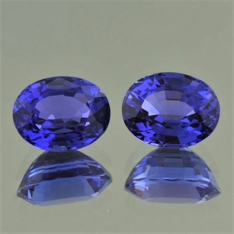 Tanzanite Pair oval intense blue 10.30 ct.