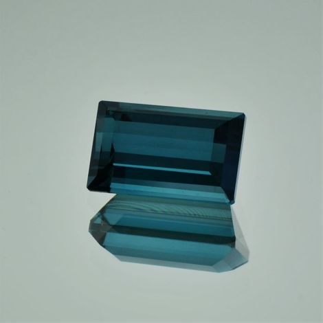 Indicolite Tourmaline rectangle greenish blue 3.21 ct