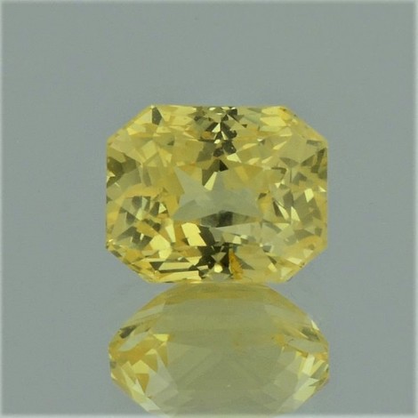 Sapphire octagon-princess yellow unheated 5.99 ct.