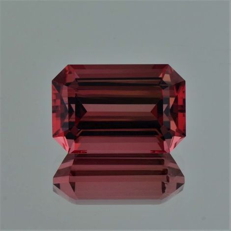 Tourmaline octagon slightly orange pinkish red 19.23 ct