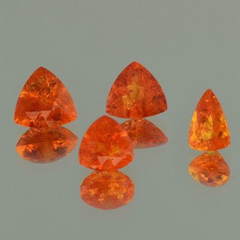 Mandarin Garnet Lot trillion orange 19.16 ct