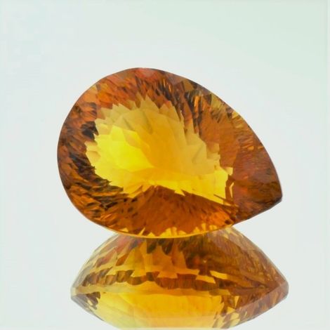 Citrine pear orange 46.76 ct