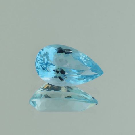 Aquamarine pear light blue 3.91 ct.
