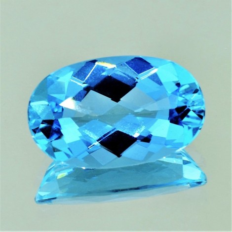 Aquamarin oval intensives Hellblau 17,26 ct