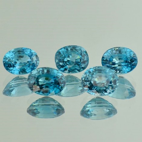 Zirkon Lot oval blau 14,78 ct