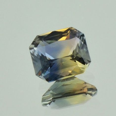 Saphir octagon bicolor ungebrannt 3,05 ct