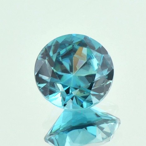 Zircon round brilliant blue 8.55 ct.