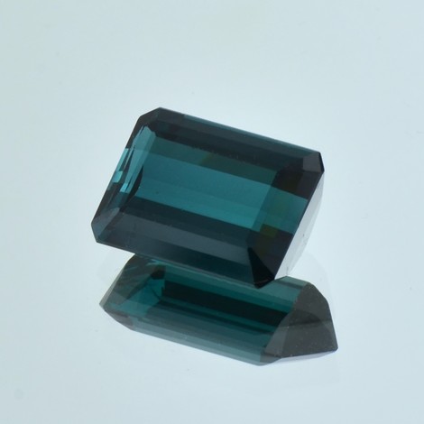 Indicolite Tourmaline octagon greenish blue 7.87 ct