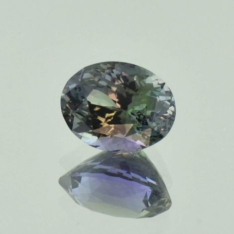 Zoisite oval bluish  green unheated 4.87 ct.