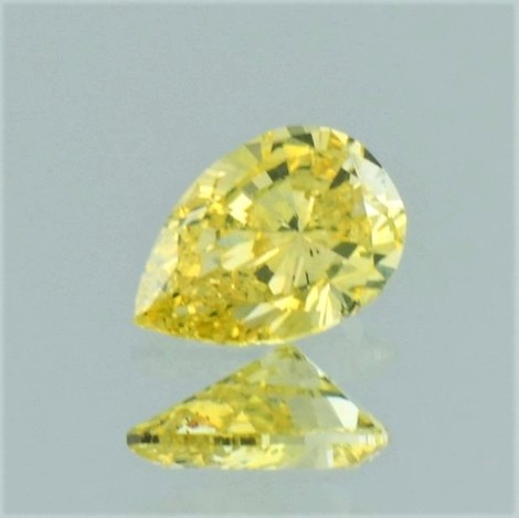 Fancy Diamond pear intense greenish yellow 0.61 ct