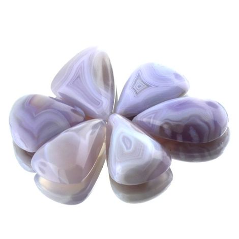 Chalcedon Lot, Tropfen & Trillion Cabochon (71,07 ct.) aus Botswana Chalcedon Lot, Tropfen & Trillion Cabochon (71,07 ct.) aus Botswana