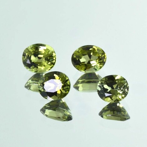 Turmalin Lot oval gelblich grün 6,33 ct