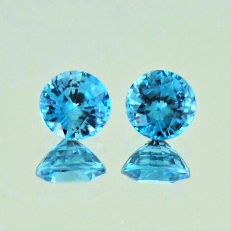Zirkon Duo rund blau 6,50 ct