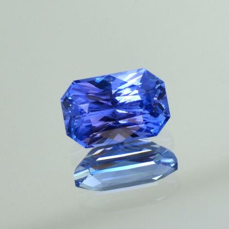 Saphir octagon-princess blau ungebrannt 3,04 ct