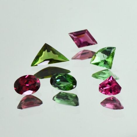 Turmalin Lot, Oval, Trillion & Freiform facettiert (4,15 ct.) aus Brasilien