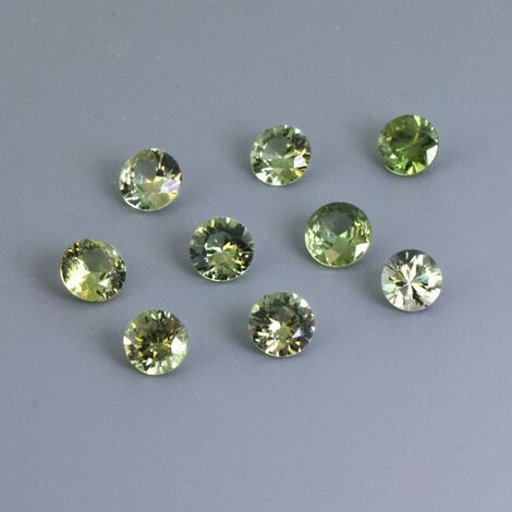 Sapphire Lot round green 4.62 ct