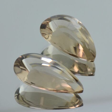 Smoky Quartz Pair pear mastercut 28.42 ct.