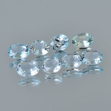 Aquamarine Lot oval very light blue 5.43 ct