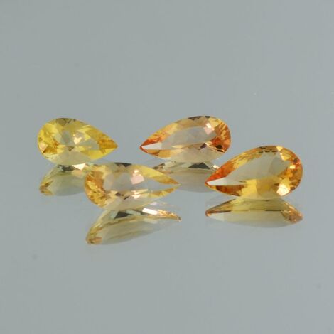 imperial Topaz Lot pear orange yellow 5.20 ct.