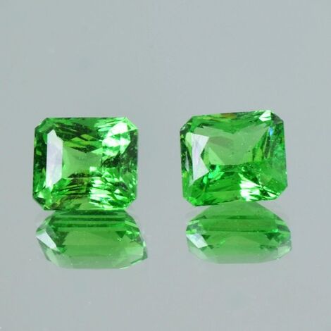 Tsavorit Duo Granate octagon-princess grün 7,40 ct
