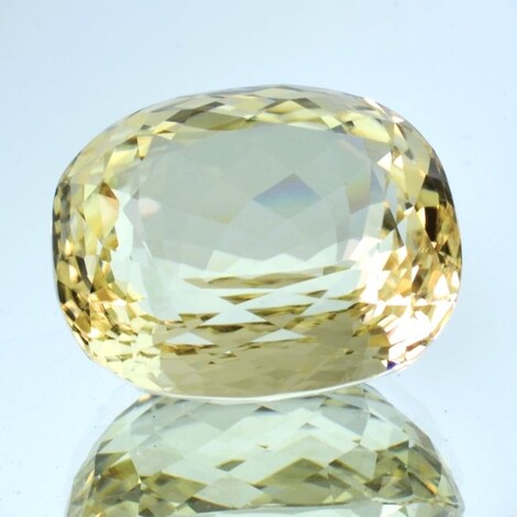 Hiddenit Spodumene cushion light yellow 134.45 ct.