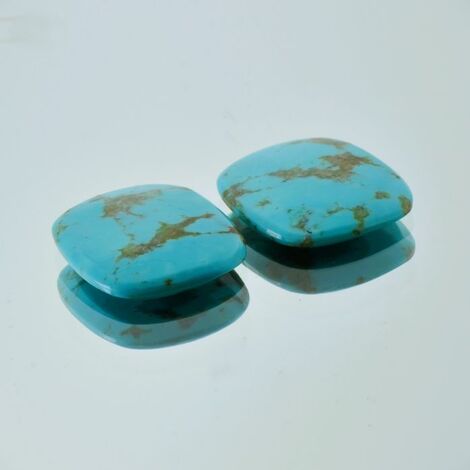 Turquoise Pair Kissenschliffe 13.64 ct.